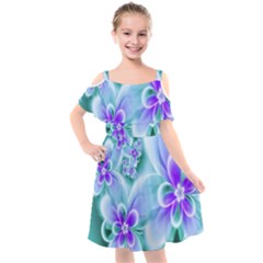 Abstract Flowers Flower Abstract Kids  Cut Out Shoulders Chiffon Dress