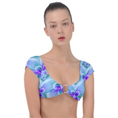 Abstract Flowers Flower Abstract Cap Sleeve Ring Bikini Top