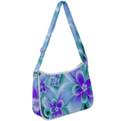 Abstract Flowers Flower Abstract Zip Up Shoulder Bag