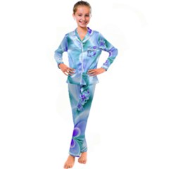 Abstract Flowers Flower Abstract Kid s Satin Long Sleeve Pajamas Set