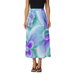 Abstract Flowers Flower Abstract Classic Midi Chiffon Skirt