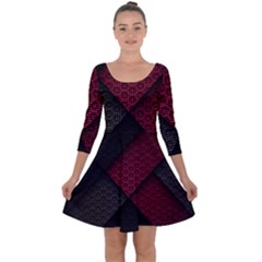 Red Black Abstract Pride Abstract Digital Art Quarter Sleeve Skater Dress