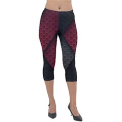 Red Black Abstract Pride Abstract Digital Art Lightweight Velour Capri Leggings 