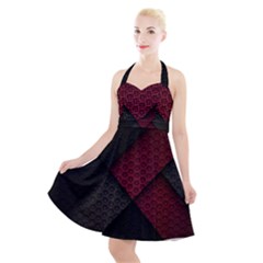 Red Black Abstract Pride Abstract Digital Art Halter Party Swing Dress 