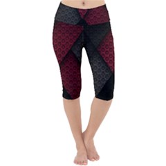 Red Black Abstract Pride Abstract Digital Art Lightweight Velour Cropped Yoga Leggings