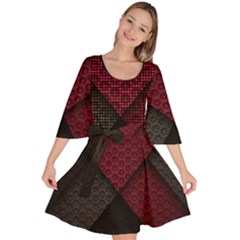 Red Black Abstract Pride Abstract Digital Art Velour Kimono Dress