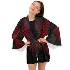 Red Black Abstract Pride Abstract Digital Art Long Sleeve Kimono