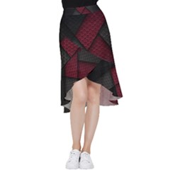 Red Black Abstract Pride Abstract Digital Art Frill Hi Low Chiffon Skirt