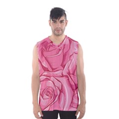 Pink Roses Pattern Floral Patterns Men s Basketball Tank Top