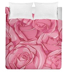 Pink Roses Pattern Floral Patterns Duvet Cover Double Side (queen Size)