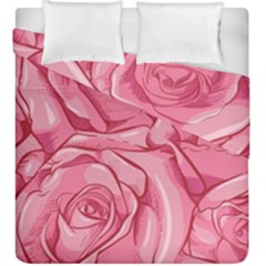 Pink Roses Pattern Floral Patterns Duvet Cover Double Side (king Size)