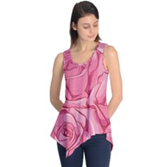 Pink Roses Pattern Floral Patterns Sleeveless Tunic