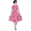 Pink Roses Pattern Floral Patterns V-Neck Midi Sleeveless Dress  View2