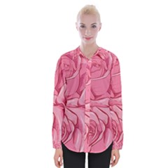 Pink Roses Pattern Floral Patterns Womens Long Sleeve Shirt