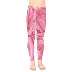 Pink Roses Pattern Floral Patterns Kids  Leggings