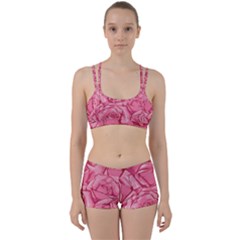 Pink Roses Pattern Floral Patterns Perfect Fit Gym Set