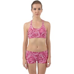 Pink Roses Pattern Floral Patterns Back Web Gym Set