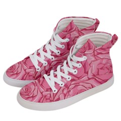 Pink Roses Pattern Floral Patterns Men s Hi-top Skate Sneakers