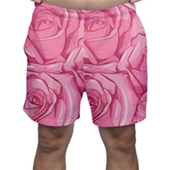 Pink Roses Pattern Floral Patterns Men s Shorts by Jancukart