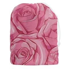 Pink Roses Pattern Floral Patterns Drawstring Pouch (3xl)