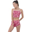 Pink Roses Pattern Floral Patterns Summer Cropped Co-Ord Set View1