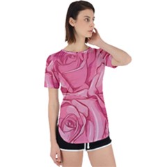 Pink Roses Pattern Floral Patterns Perpetual Short Sleeve T-shirt by Jancukart