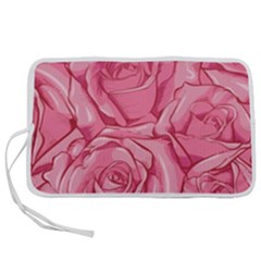 Pink Roses Pattern Floral Patterns Pen Storage Case (m) by Jancukart