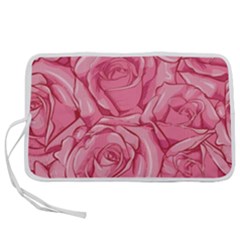 Pink Roses Pattern Floral Patterns Pen Storage Case (l) by Jancukart