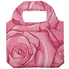 Pink Roses Pattern Floral Patterns Foldable Grocery Recycle Bag by Jancukart