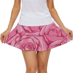 Pink Roses Pattern Floral Patterns Women s Skort by Jancukart