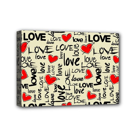 Love Abstract Background Textures Creative Grunge Mini Canvas 7  X 5  (stretched)