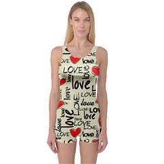 Love Abstract Background Textures Creative Grunge One Piece Boyleg Swimsuit by Jancukart