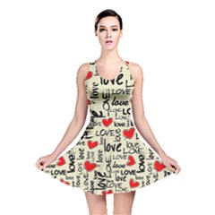 Love Abstract Background Textures Creative Grunge Reversible Skater Dress by Jancukart