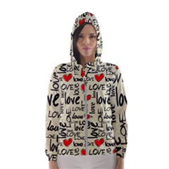 Love Abstract Background Textures Creative Grunge Women s Hooded Windbreaker