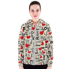 Love Abstract Background Textures Creative Grunge Women s Zipper Hoodie