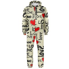 Love Abstract Background Textures Creative Grunge Hooded Jumpsuit (men) by Jancukart