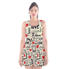 Love Abstract Background Textures Creative Grunge Scoop Neck Skater Dress by Jancukart