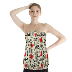 Love Abstract Background Textures Creative Grunge Strapless Top