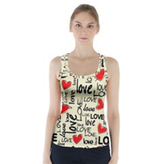 Love Abstract Background Textures Creative Grunge Racer Back Sports Top