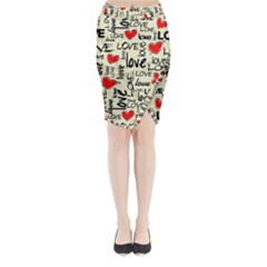 Love Abstract Background Textures Creative Grunge Midi Wrap Pencil Skirt by Jancukart