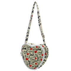 Love Abstract Background Textures Creative Grunge Heart Shoulder Bag