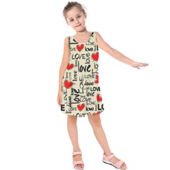 Love Abstract Background Textures Creative Grunge Kids  Sleeveless Dress