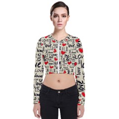 Love Abstract Background Textures Creative Grunge Long Sleeve Zip Up Bomber Jacket