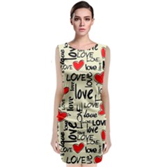 Love Abstract Background Textures Creative Grunge Sleeveless Velvet Midi Dress