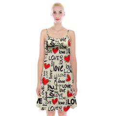 Love Abstract Background Textures Creative Grunge Spaghetti Strap Velvet Dress by Jancukart