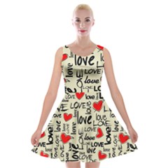 Love Abstract Background Textures Creative Grunge Velvet Skater Dress