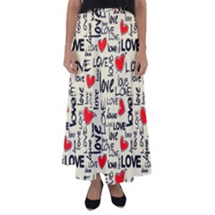 Love Abstract Background Textures Creative Grunge Flared Maxi Skirt