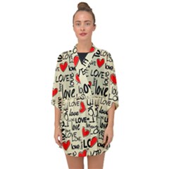 Love Abstract Background Textures Creative Grunge Half Sleeve Chiffon Kimono by Jancukart