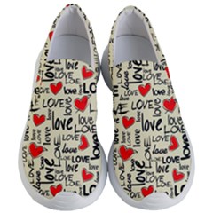 Love Abstract Background Textures Creative Grunge Women s Lightweight Slip Ons