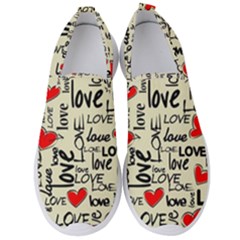 Love Abstract Background Textures Creative Grunge Men s Slip On Sneakers by Jancukart